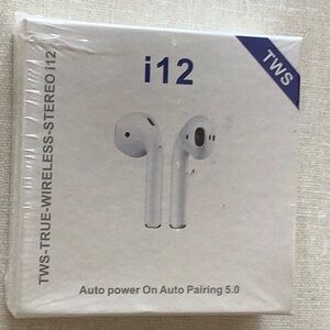 TWS i12 Bluetooth Earbuds - Sleek White